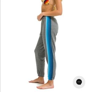5 Stripe Sweatpants - Heather Gray / Blue